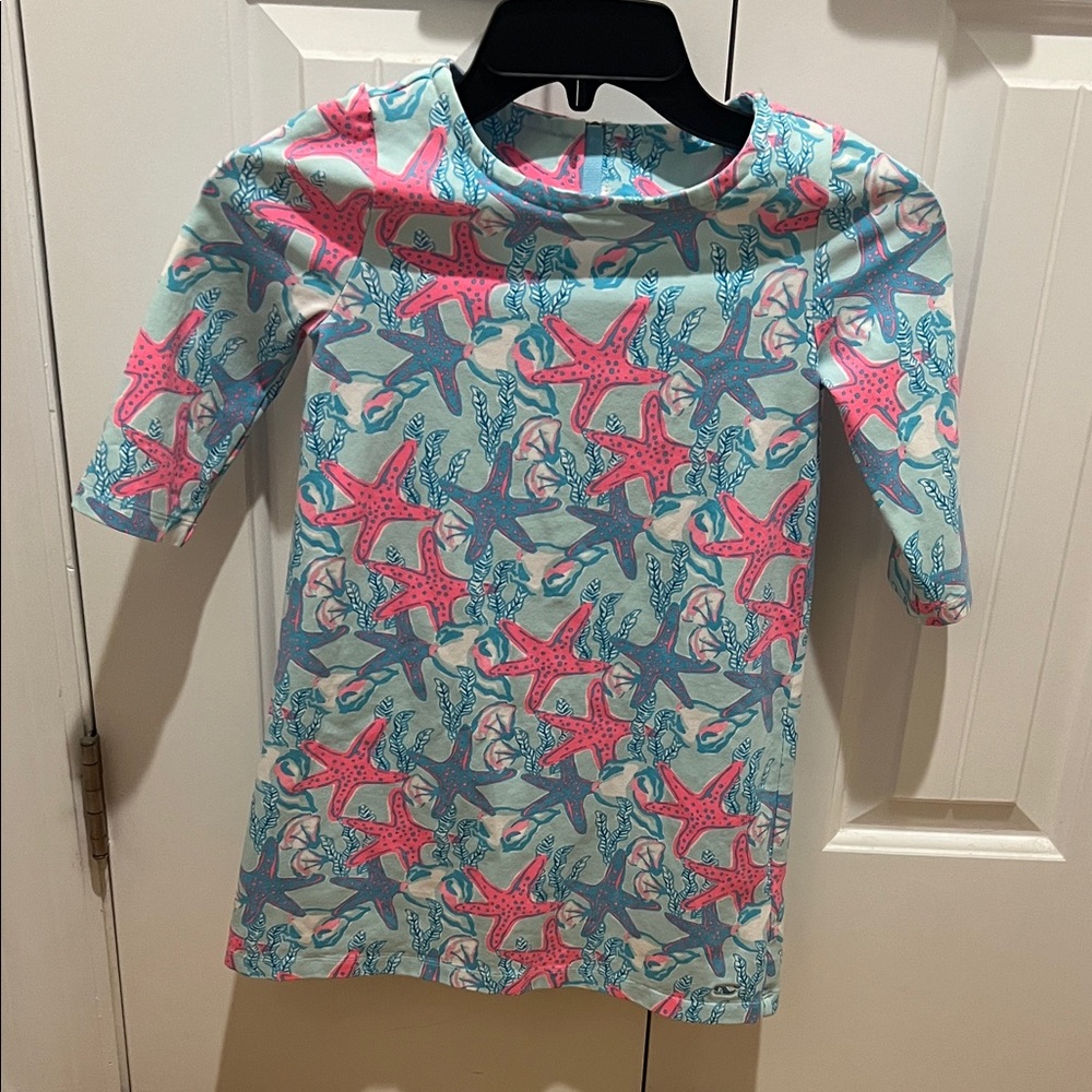 Vineyard Vines Kids Swim Coverup with Pink and Blue Starfish
